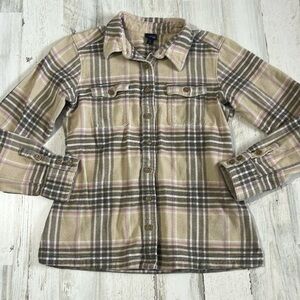 Patagonia Plaid Button Down Shirt - Beige and Pink
